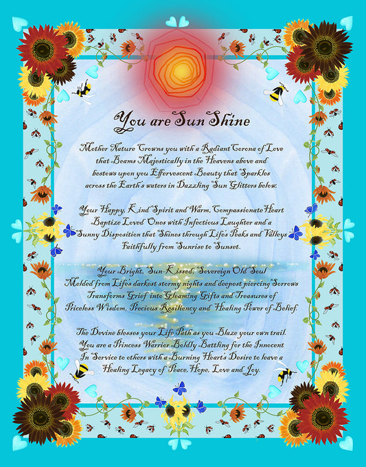 You are Sunshine - poster print