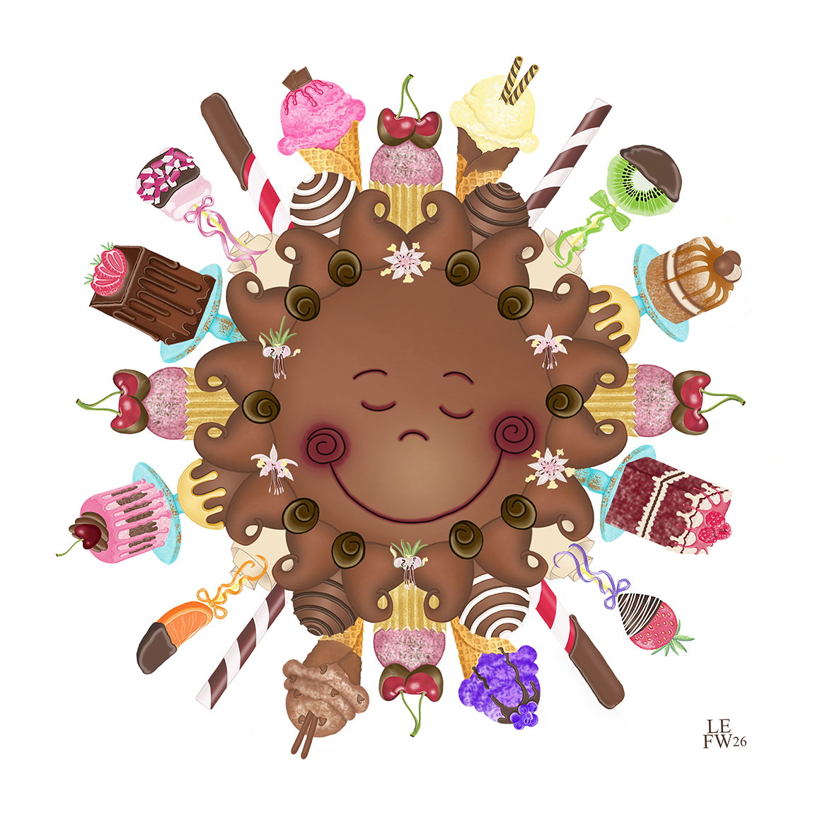 Milk Chocolate Sun print